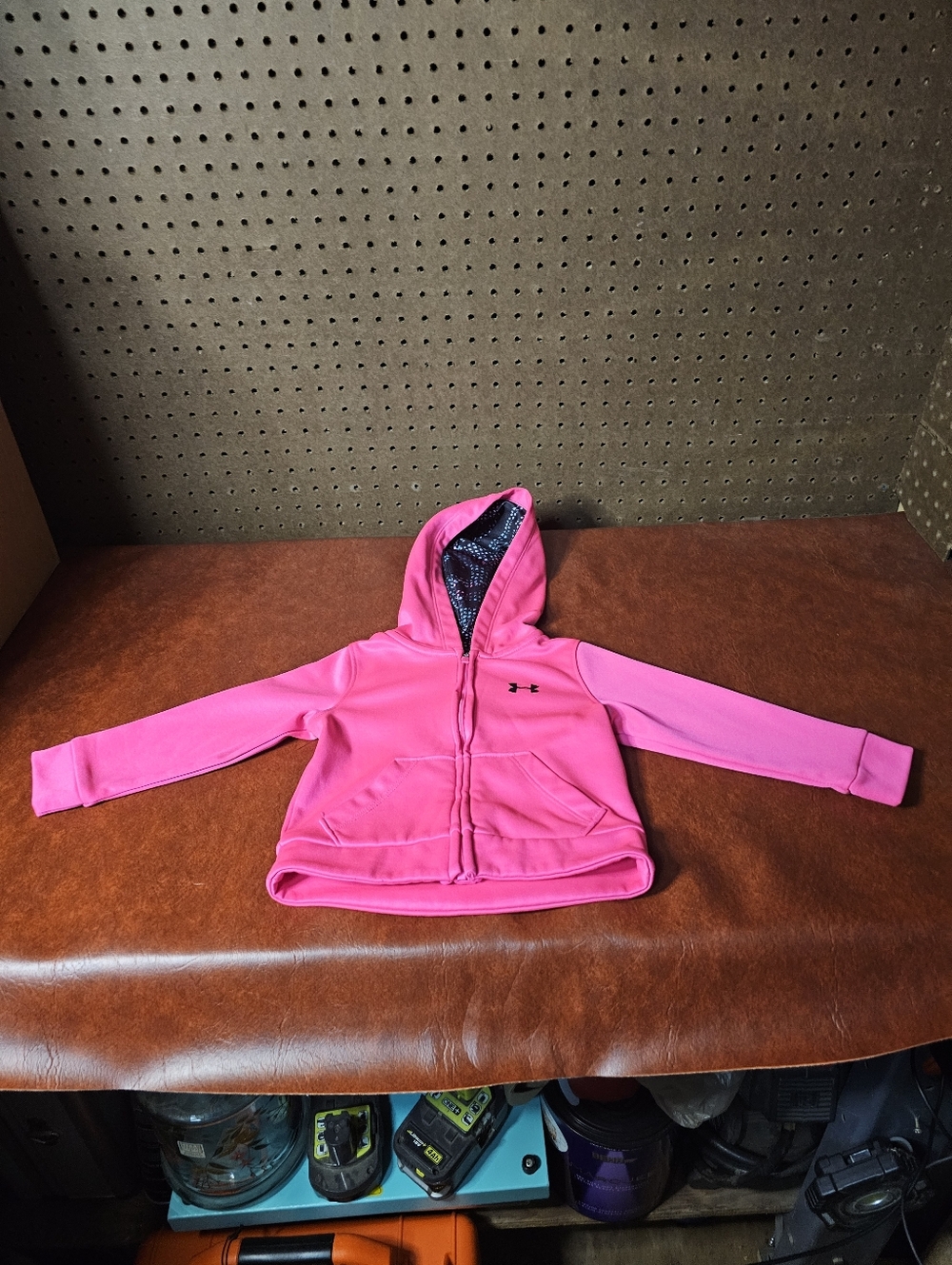 Under Armour Bright Pink Girls' Hooded Zip Sweatshirt